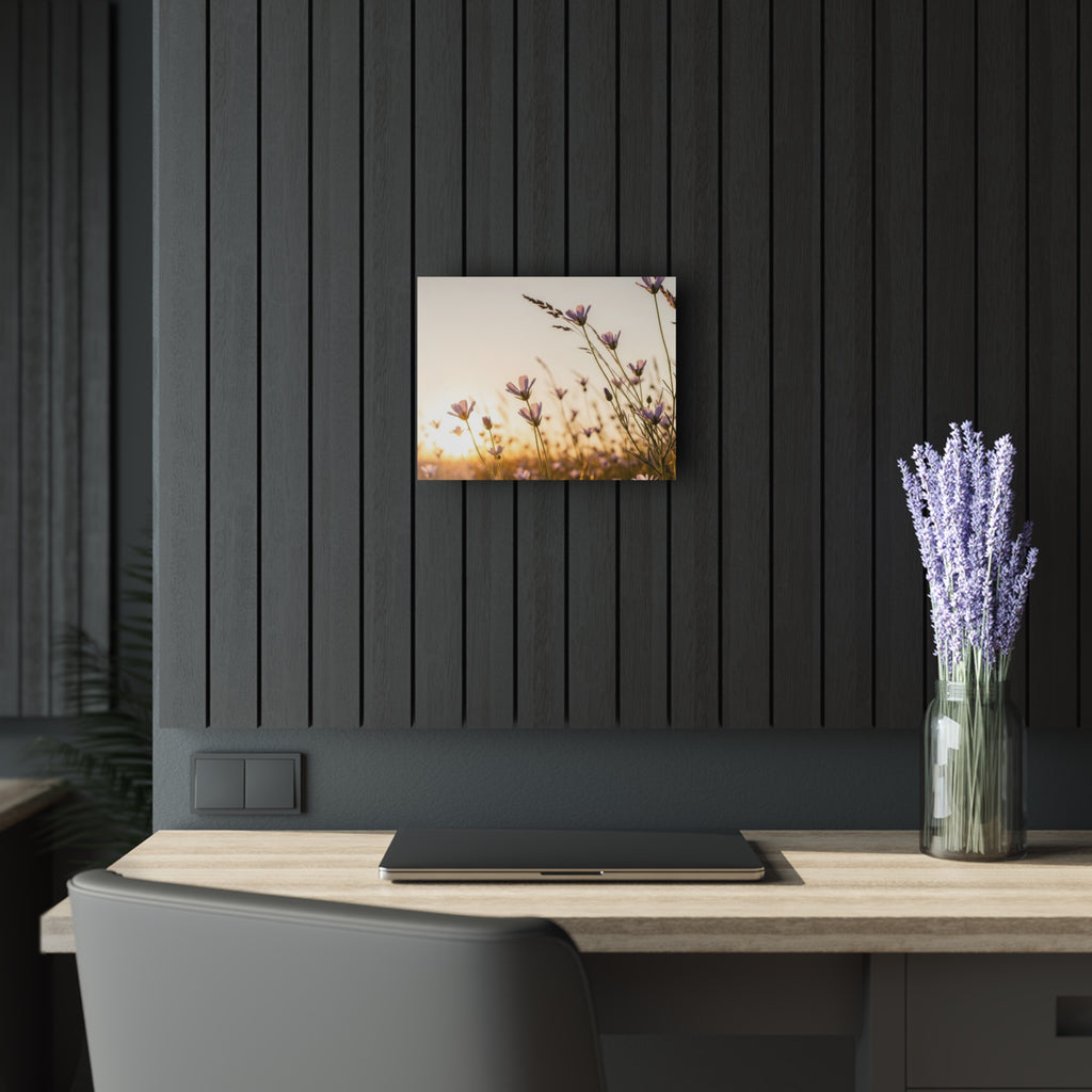 Sunlit Wispy Wildflowers Acrylic Prints (French Cleat Hanging)