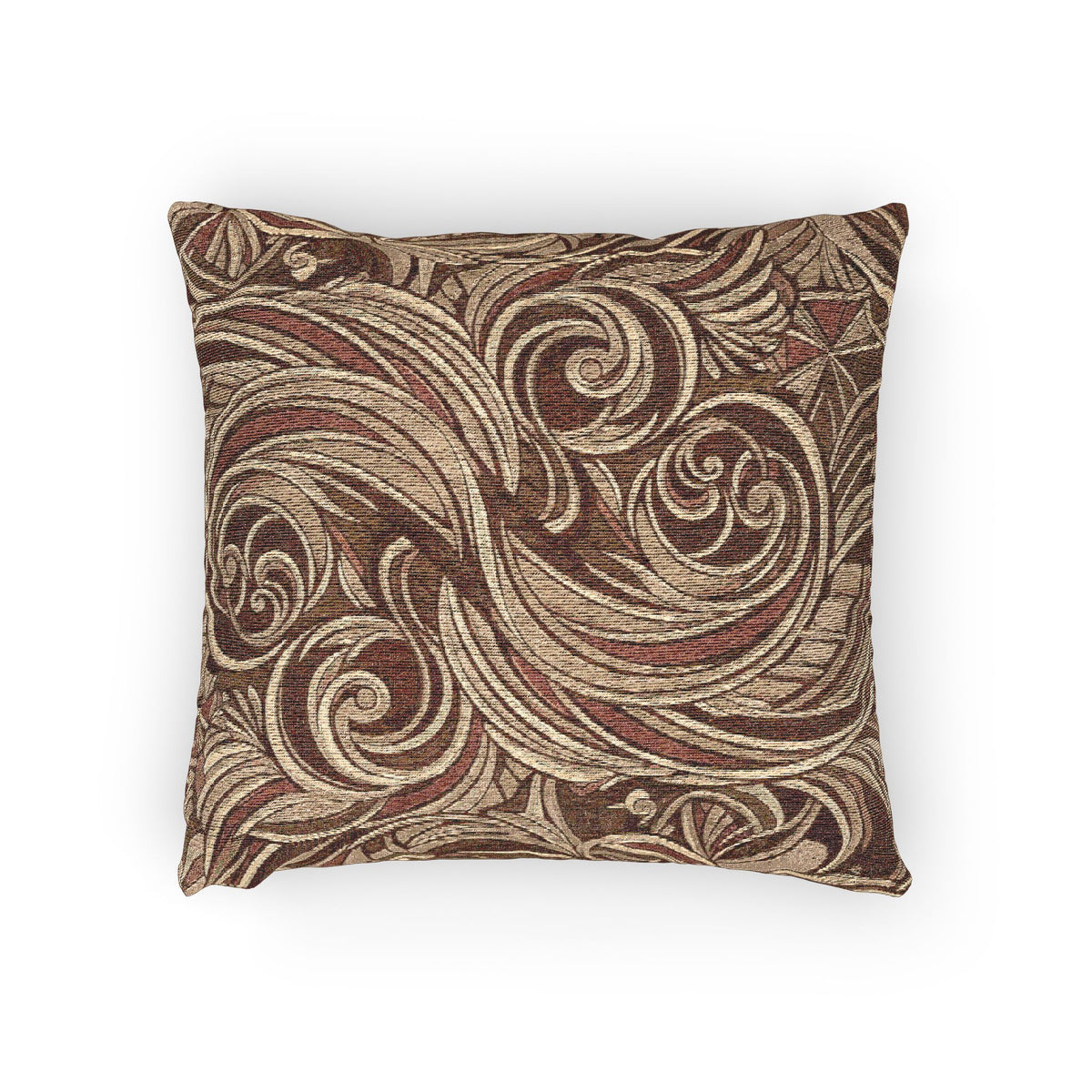 Swirling Warm Tones Pattern Woven Pillow