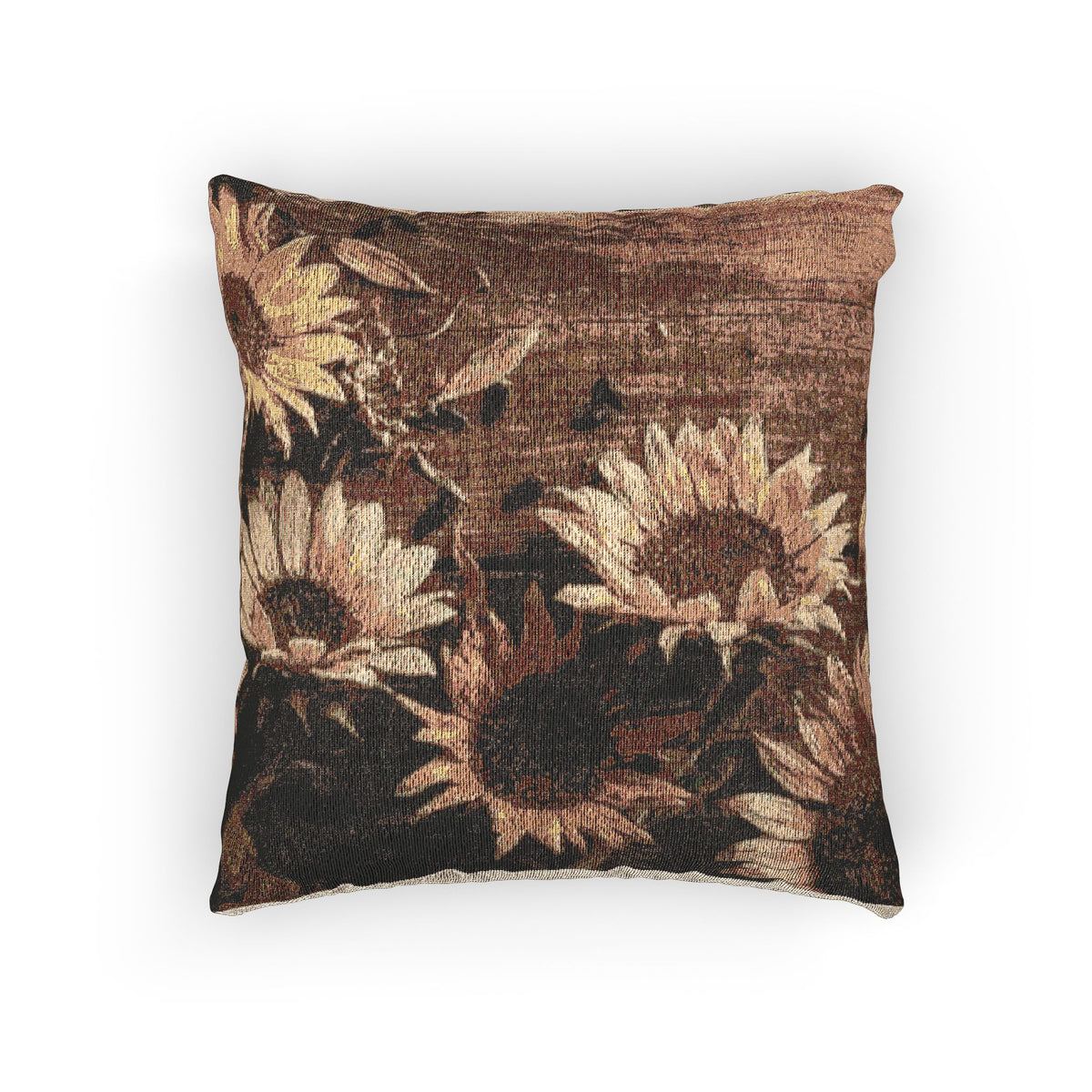Soft Sepia Sunflowers Woven Pillow