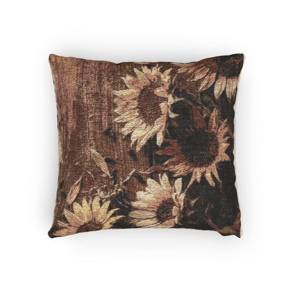 Soft Sepia Sunflowers Woven Pillow