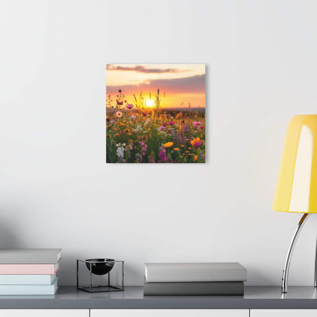 Wildflower Field at Sunset Acrylic Prints (French Cleat Hanging)
