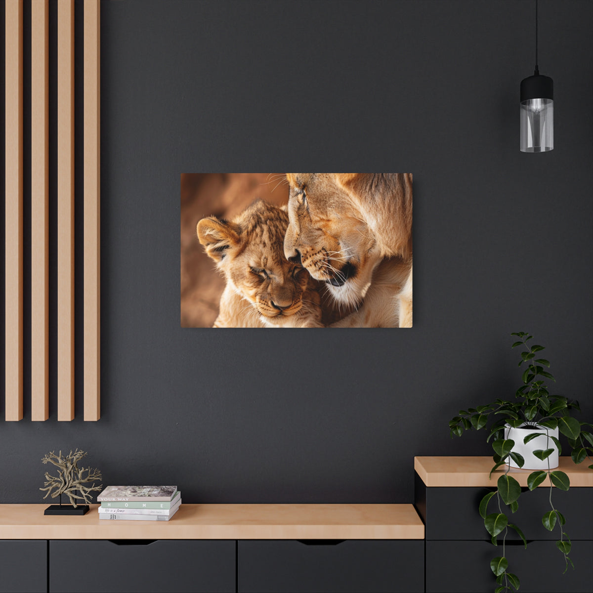 Lion Mother and Cub Portrait