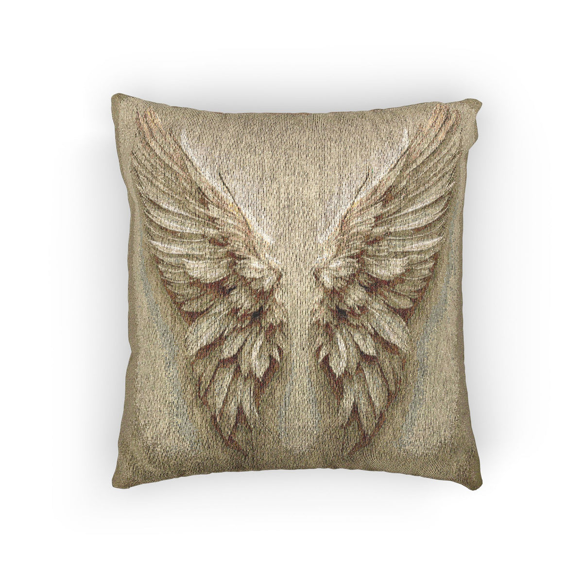 Soft Sepia Angel Wings Woven Pillow