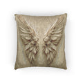 Soft Sepia Angel Wings Woven Pillow