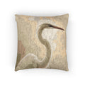 Soft Sepia Great White Heron Woven Pillow