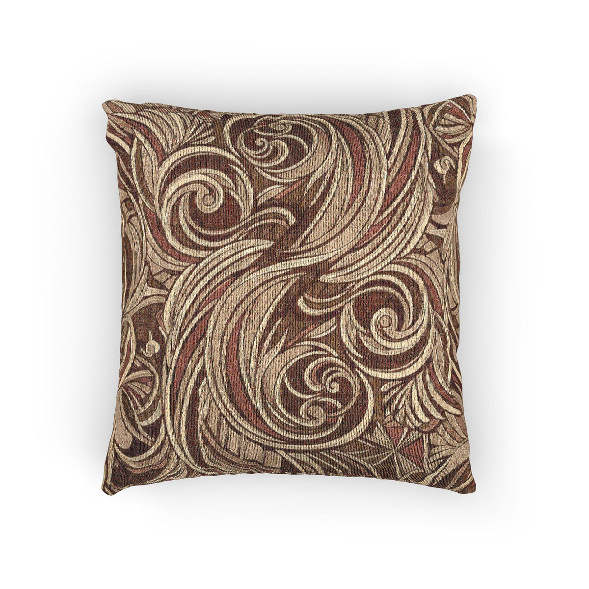 Swirling Warm Tones Pattern Woven Pillow