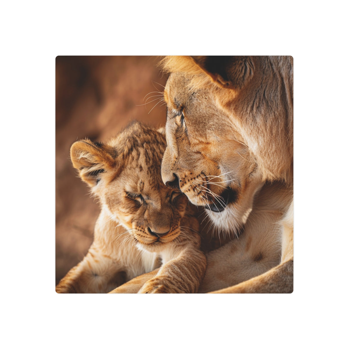 Lion Mother and Cub Portrait