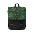Stylized Compass Botanical Pattern Oxford Canvas Backpack
