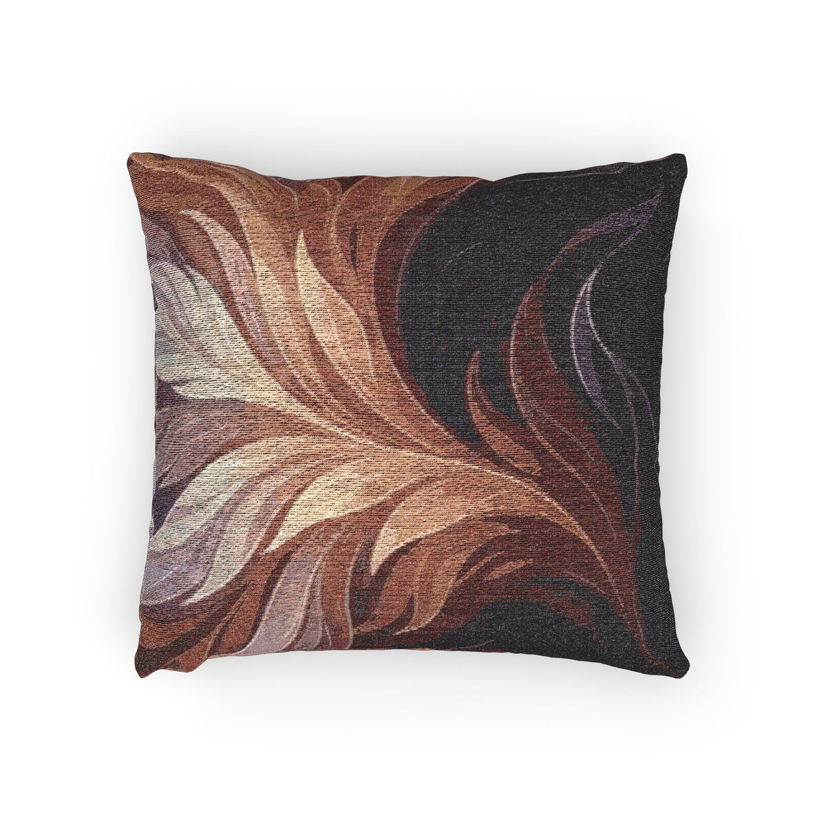 Feathery Flame Tone Woven Pillow