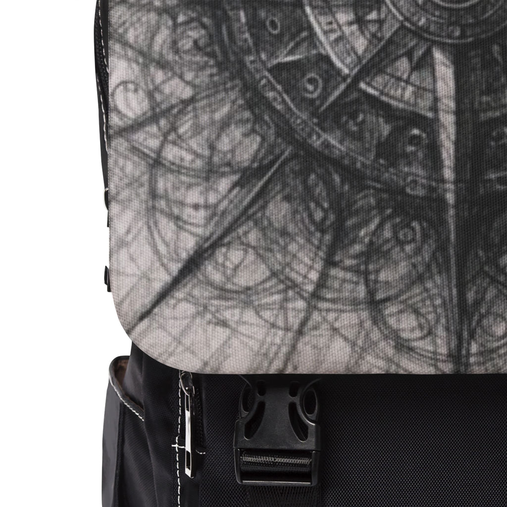 Stylized Illustrated Compass Oxford Canvas Backpack