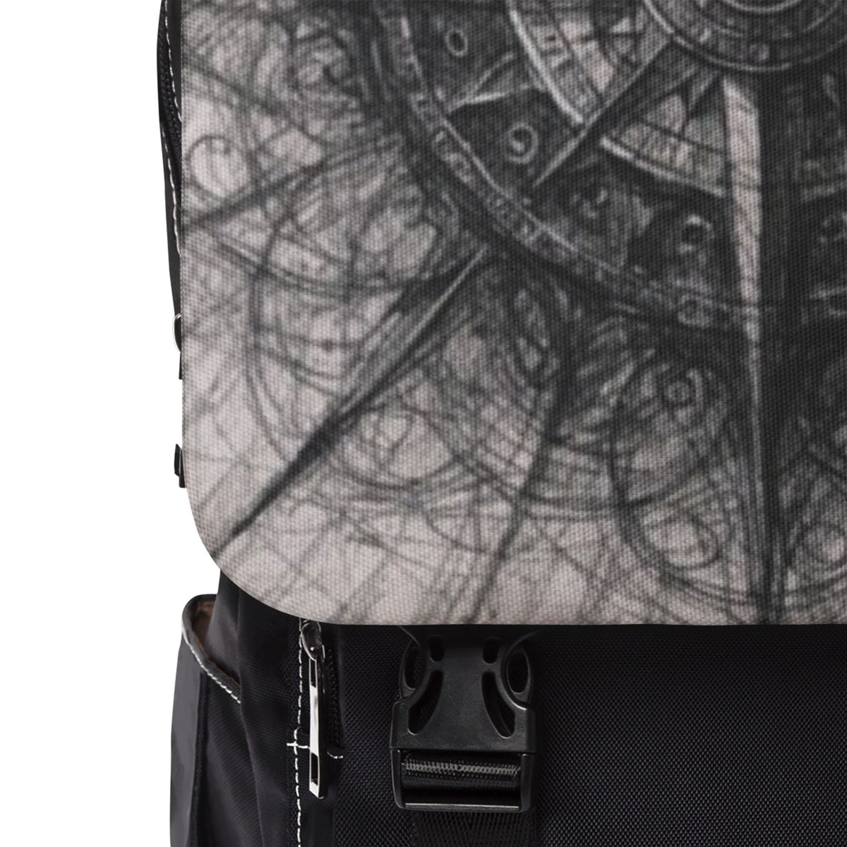 Stylized Illustrated Compass Oxford Canvas Backpack
