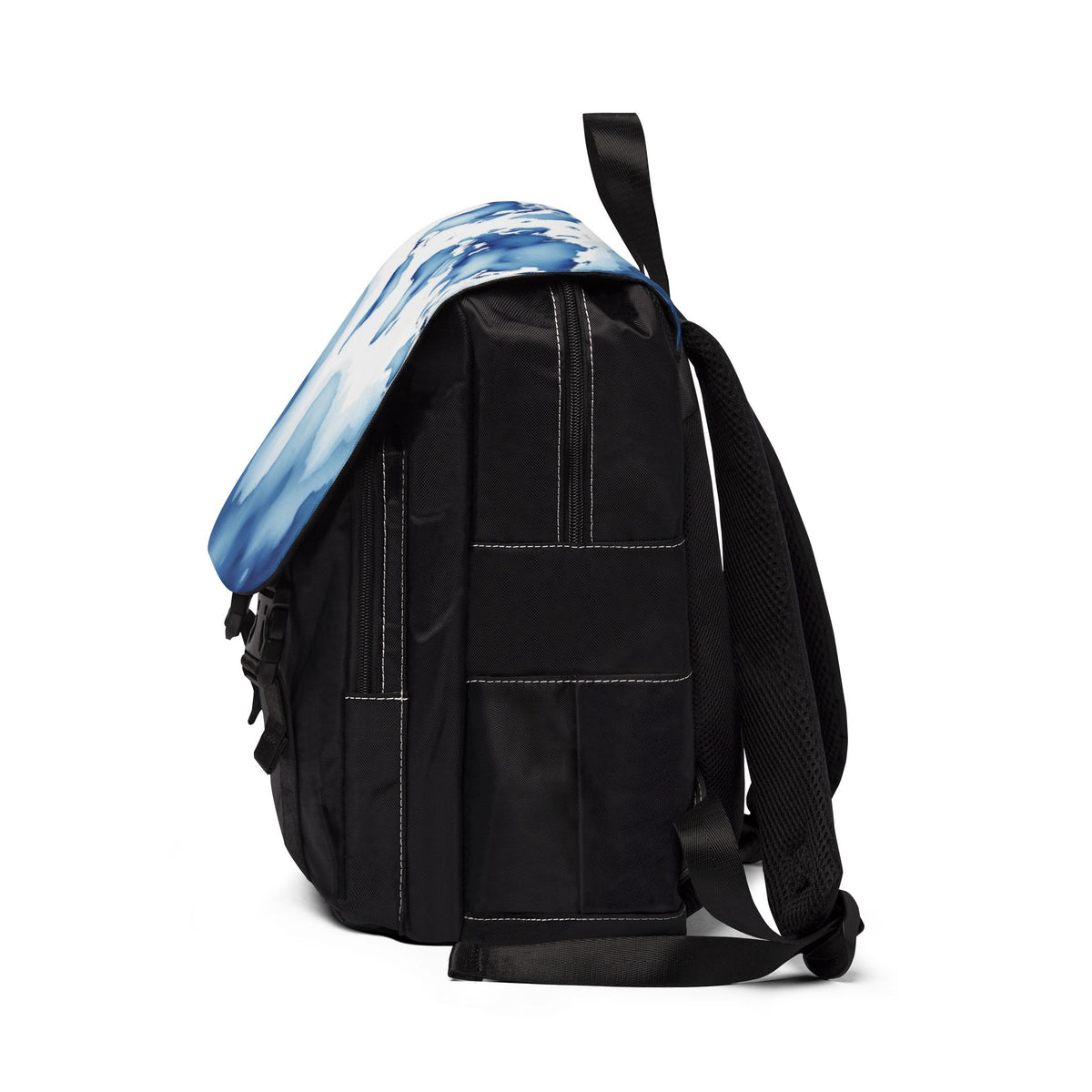 Blue Watercolor Map Oxford Canvas Backpack