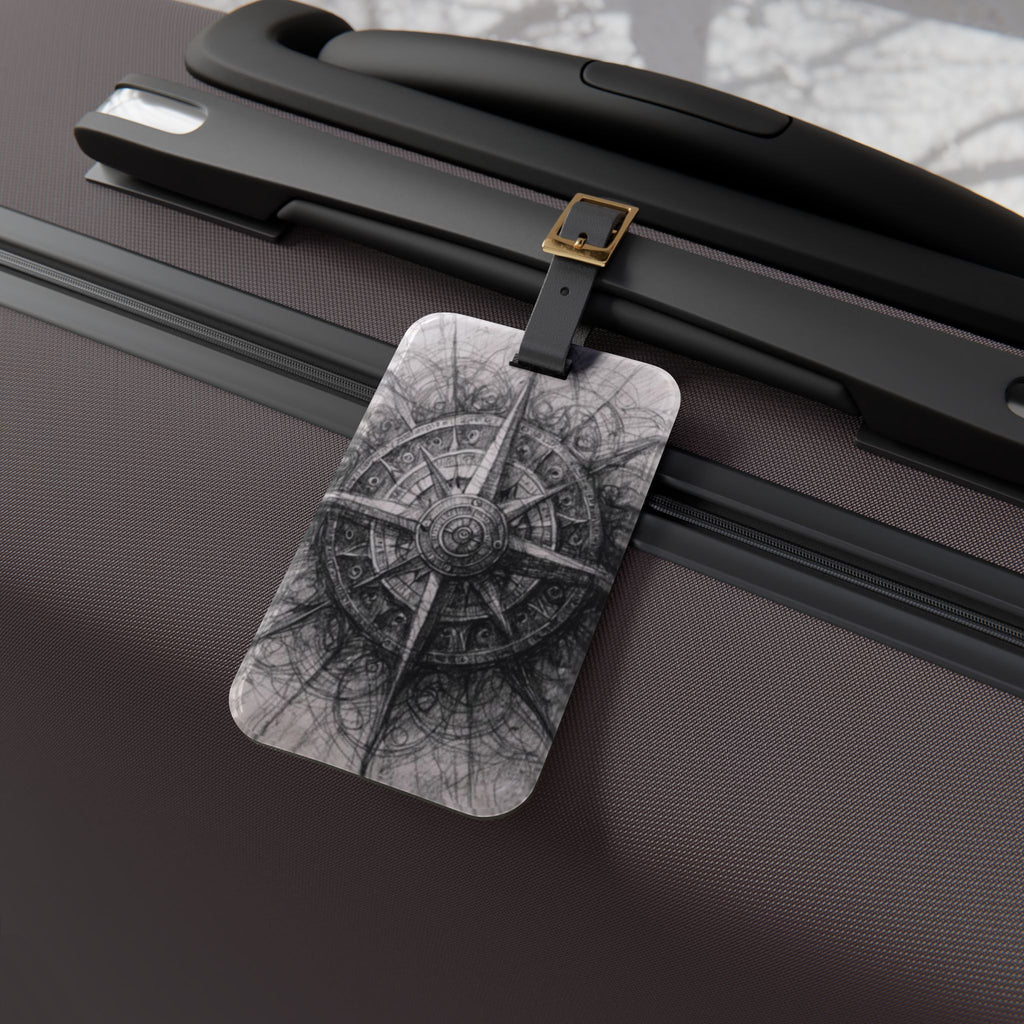 Stylized Illustrated Compass Luggage Tag