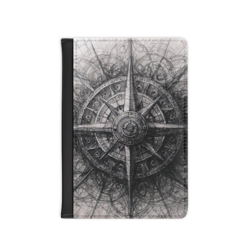 Stylized Illustrated Compass Passport Cover