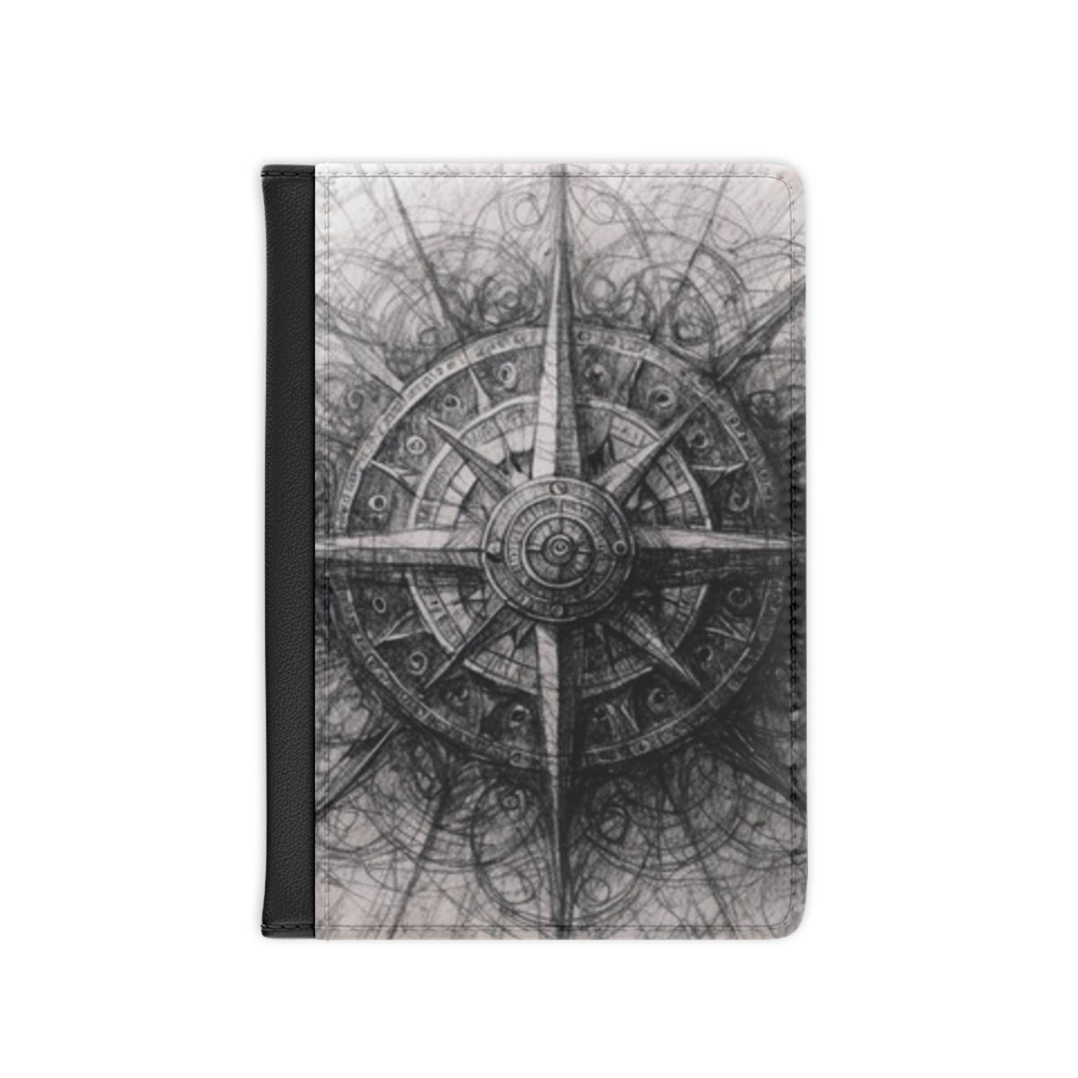 Stylized Illustrated Compass Passport Cover