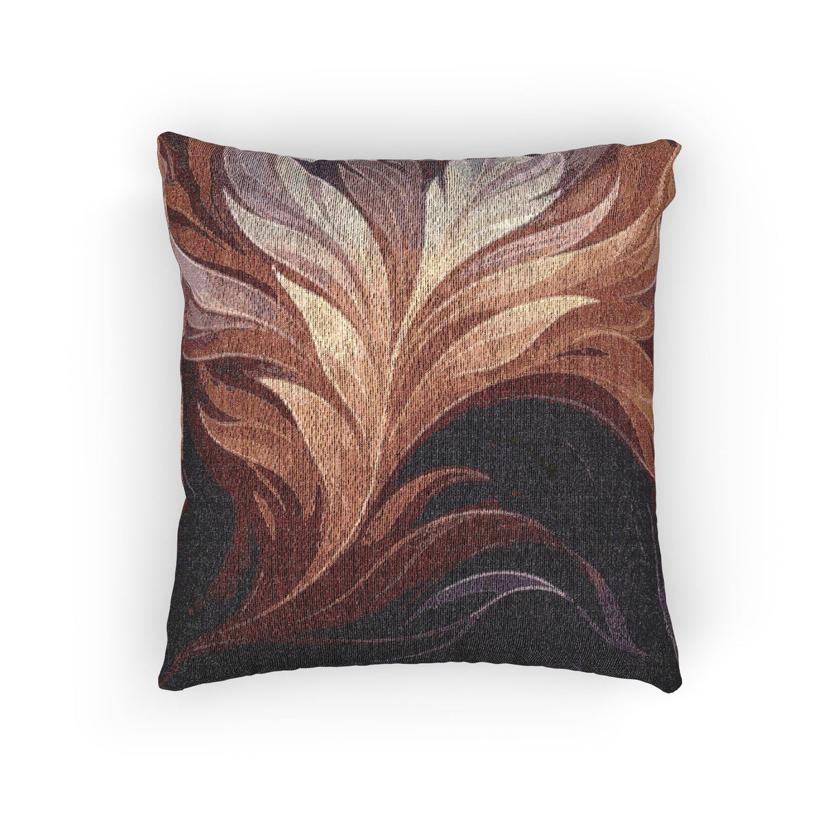 Feathery Flame Tone Woven Pillow