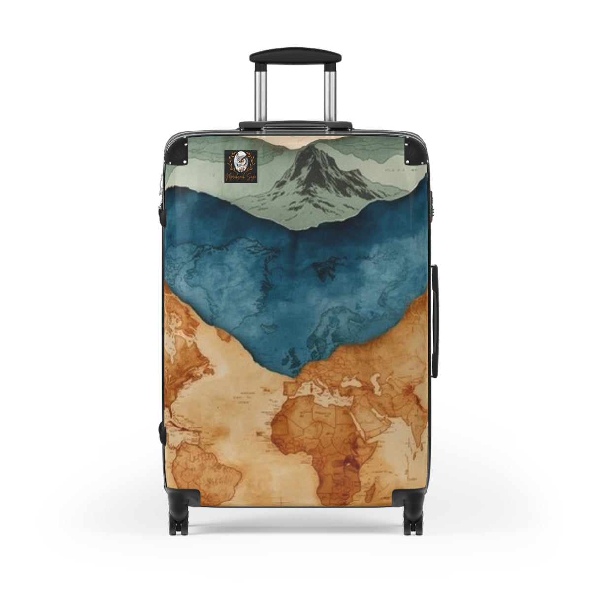 Stylized Layered Map Suitcase