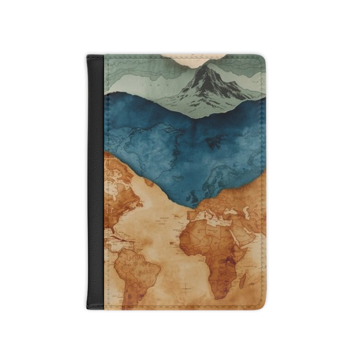 Stylized Layered Map Passport Cover