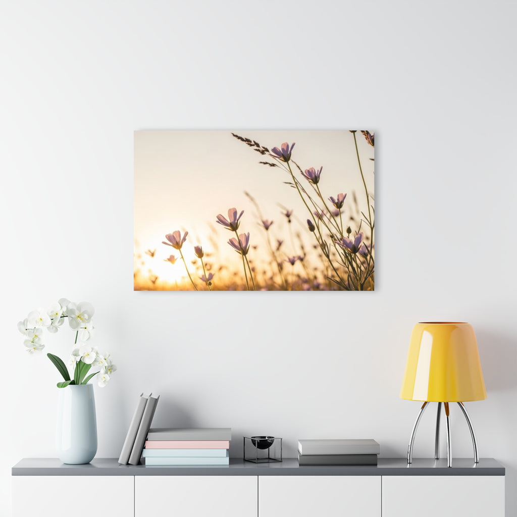 Sunlit Wispy Wildflowers Acrylic Prints (French Cleat Hanging)