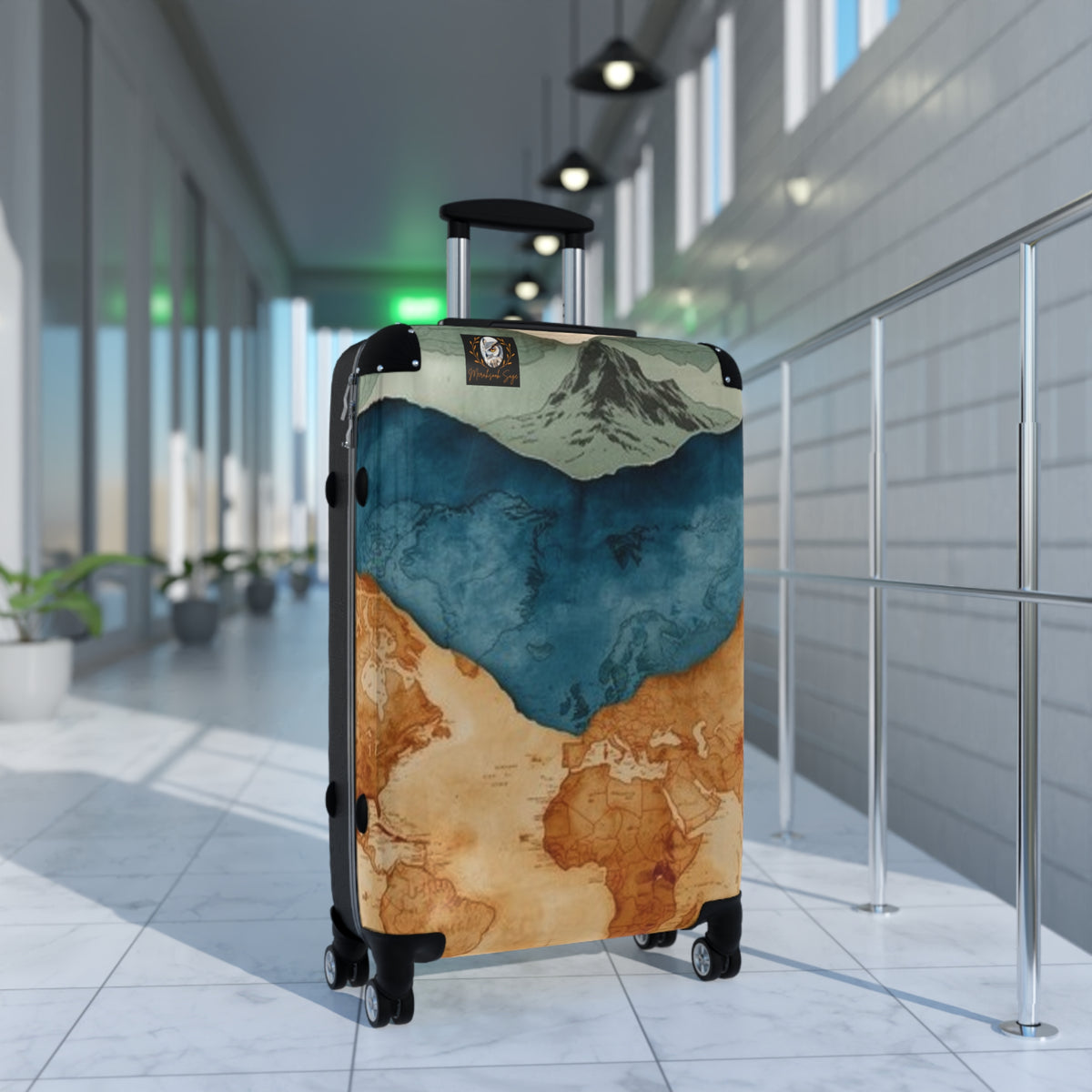 Stylized Layered Map Suitcase
