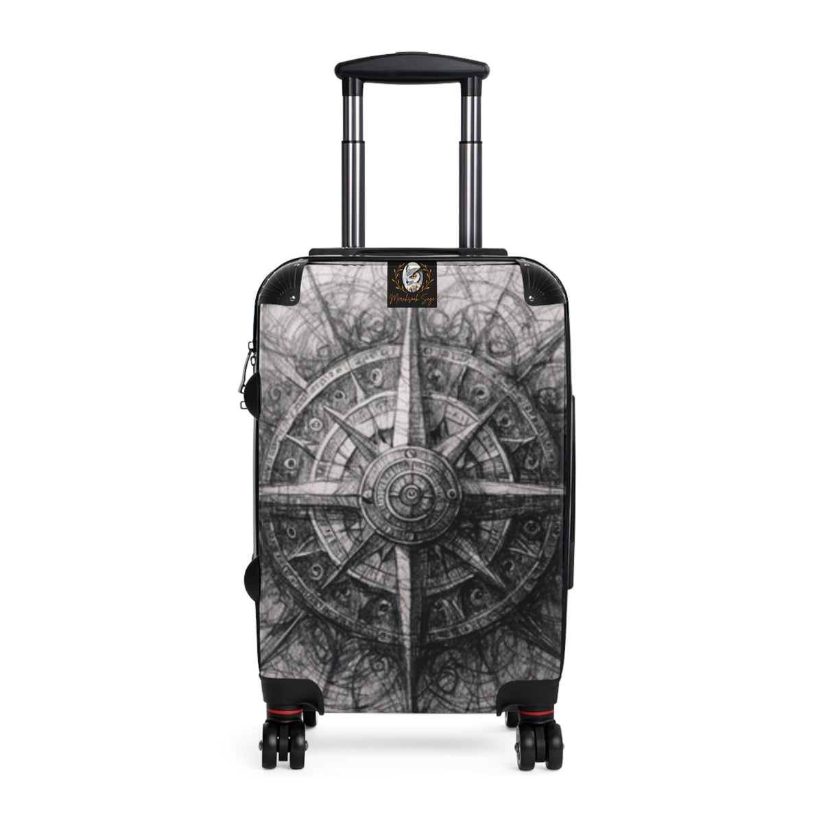Stylized Illustrated Compass Suitcase