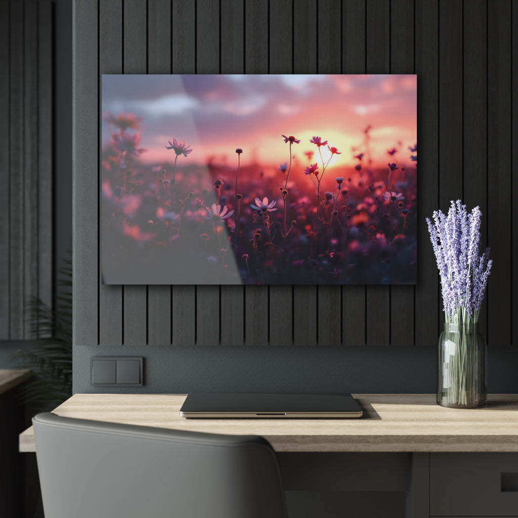 Wild Daisies at Sunset Acrylic Prints (French Cleat Hanging)