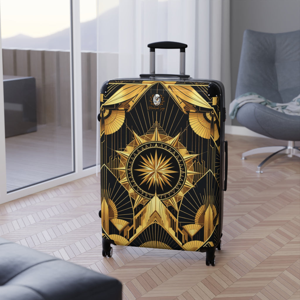 Art Deco Stylized Compass Burst Suitcase