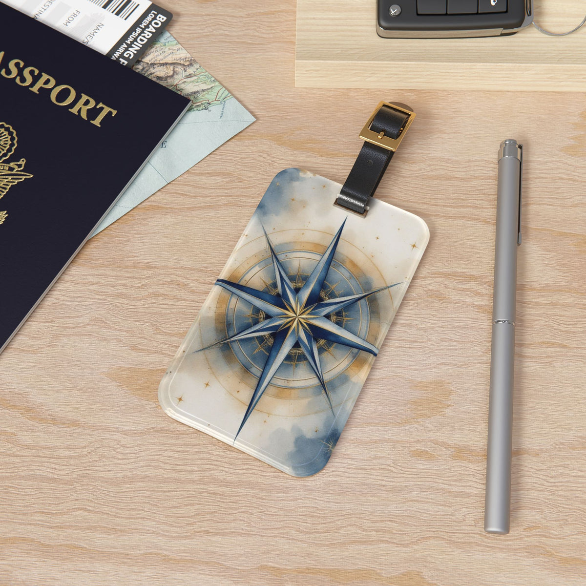 Compass Rose Luggage Tag