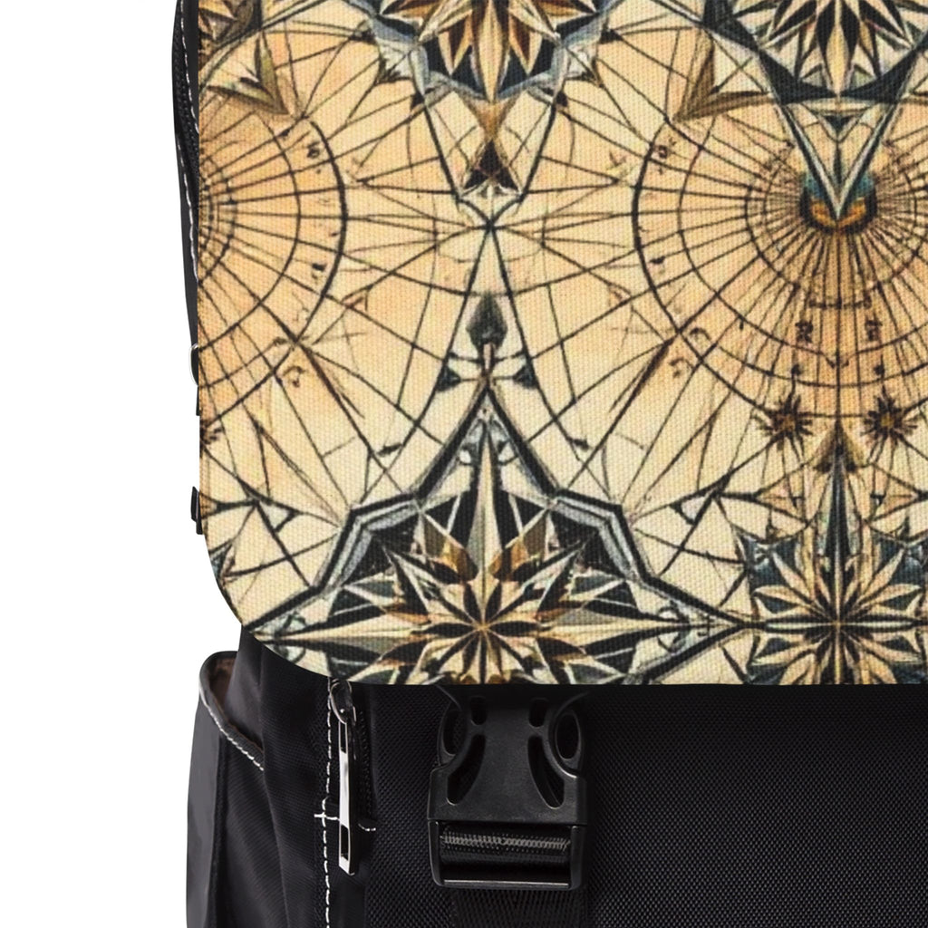 Vintage Compass Pattern Oxford Canvas Backpack