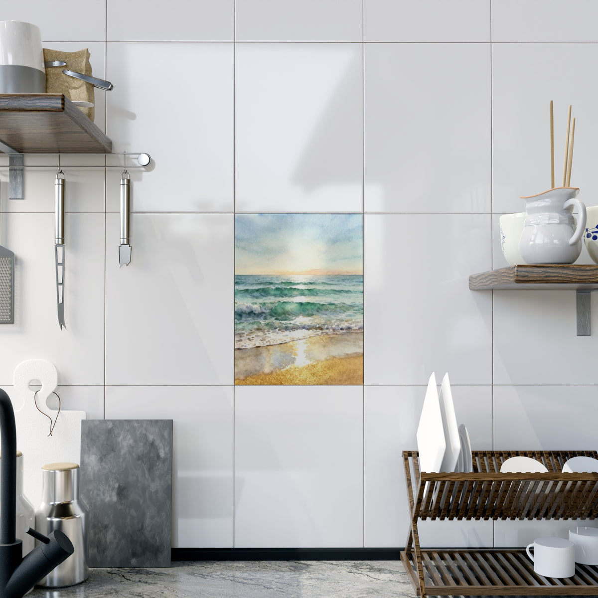 Soft Ocean; Design Accent Ceramic Tile