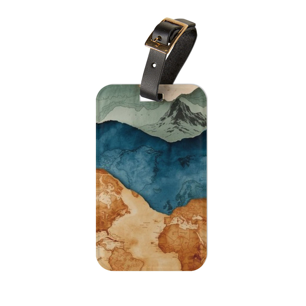 Stylized Layered Map Luggage Tag