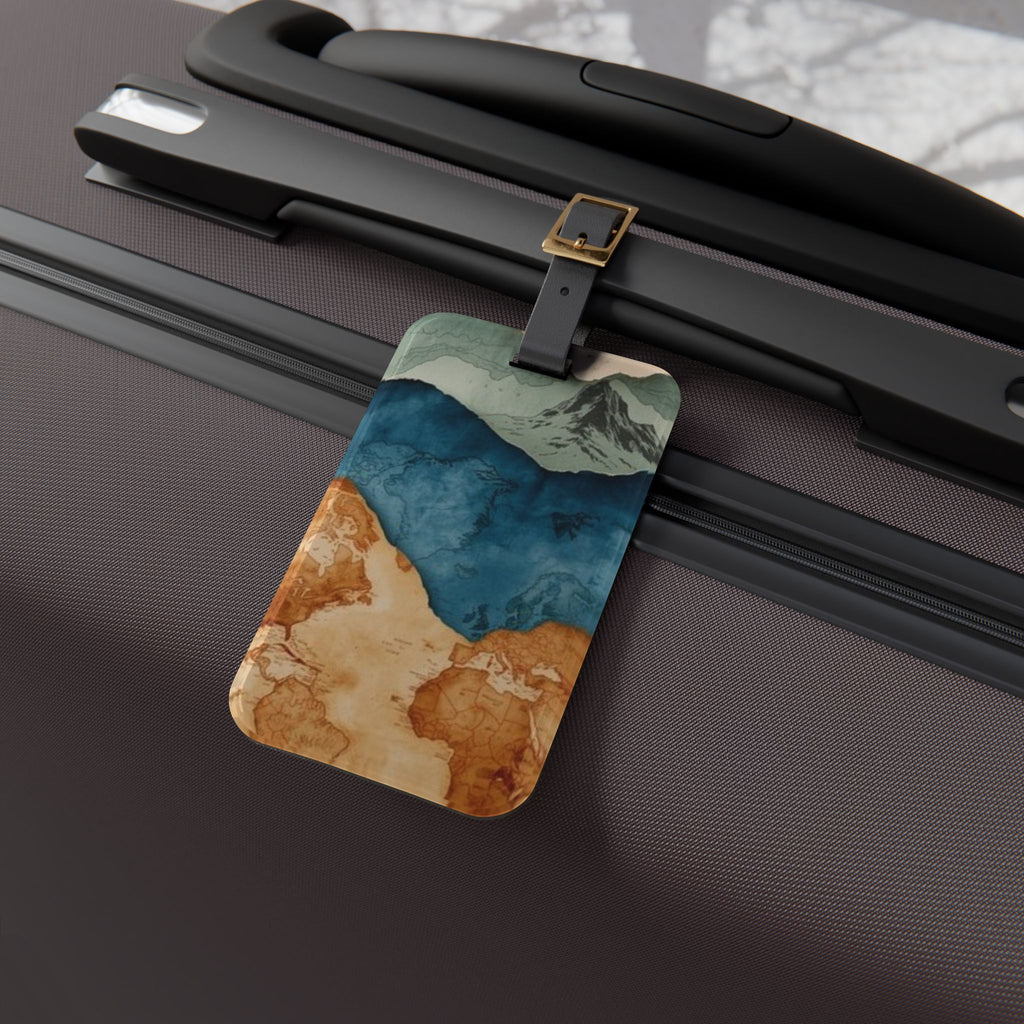 Stylized Layered Map Luggage Tag