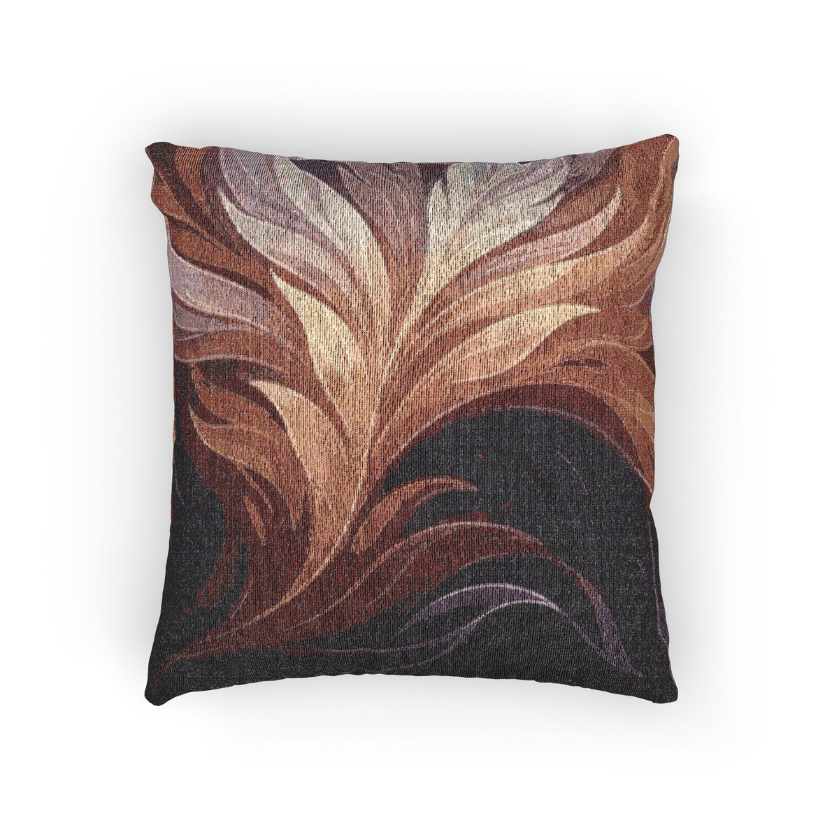 Feathery Flame Tone Woven Pillow